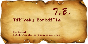 Töreky Borbála névjegykártya